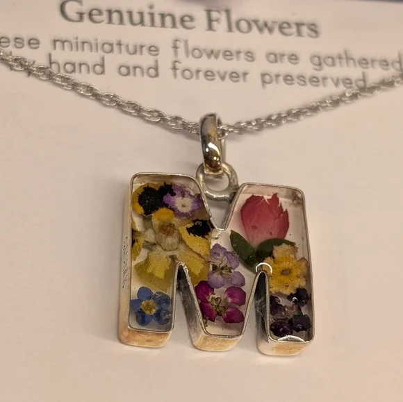 Sterling Silver Floral Necklace - NWT - "M" - Picture 4 of 8